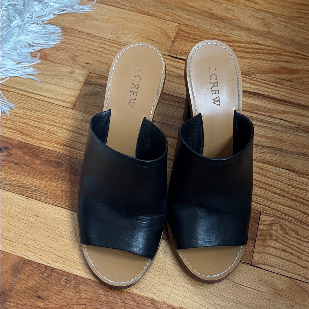 J. Crew Black Open-Toe heels